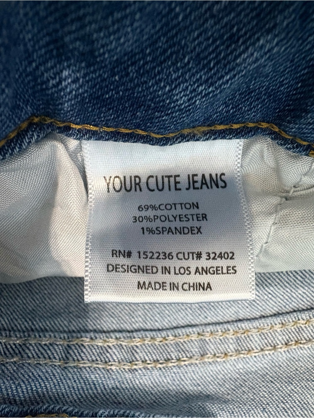 Your Cute Jeans Barrel Leg Jeans 5 Seamed Horseshoe Wide Leg Medium Wash Y2K - Picture 7 of 7